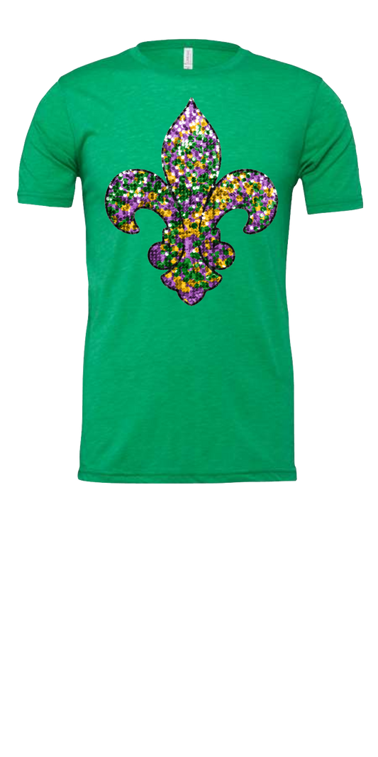 Faux Glitter Fleur De Lis