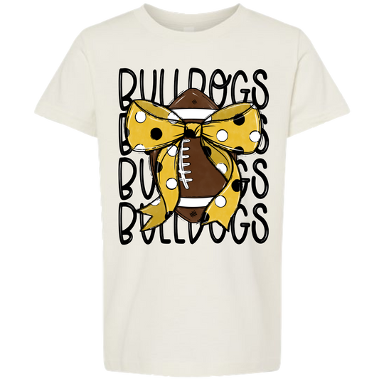 Bulldogs Football Bow Tee