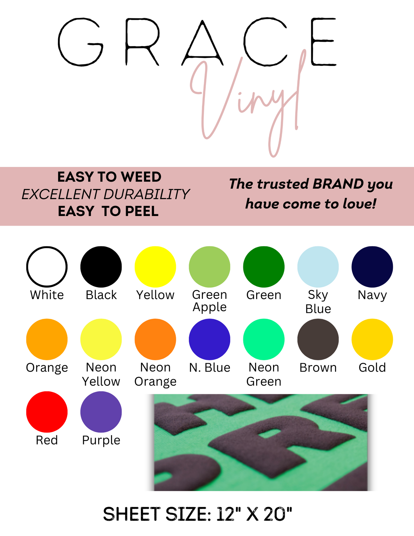 Grace 3D Puff HTV (Single Sheet)