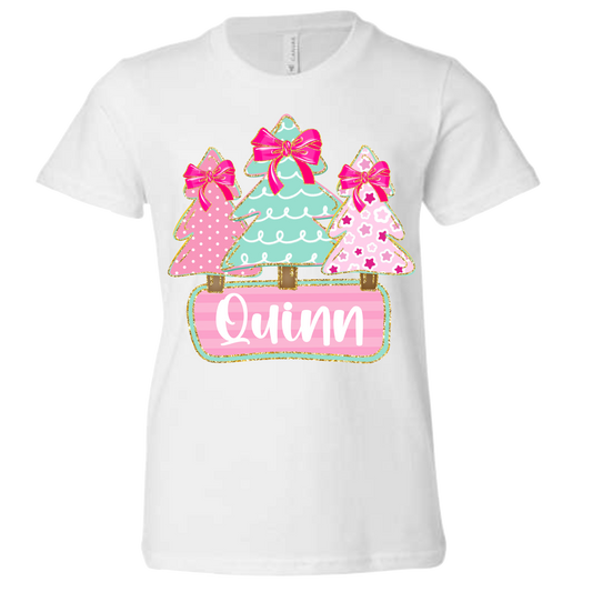 Personlized Girly Christmas Tree - Bella Canvas