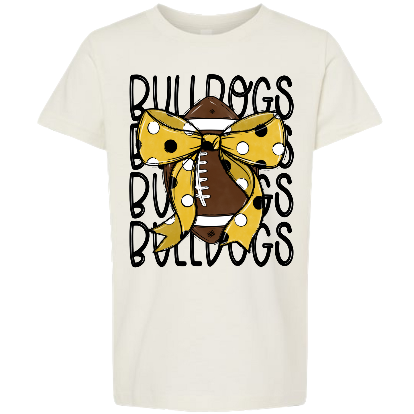 Bulldogs Football Bow Tee