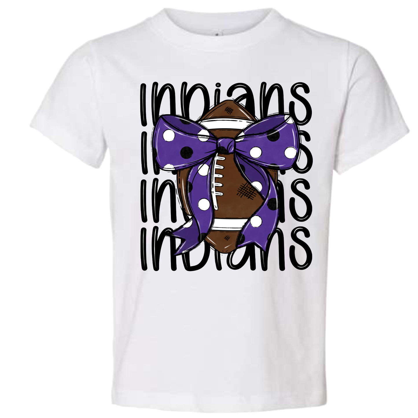 Indians Football Bow Tee