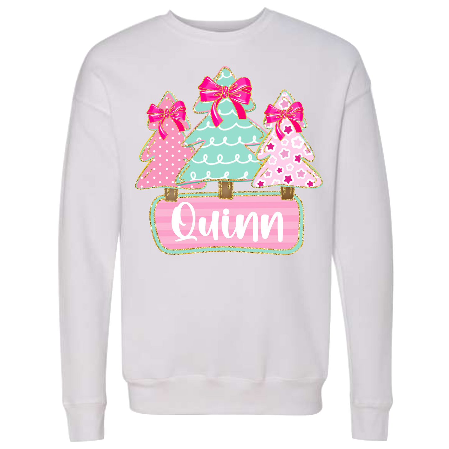 Personlized Girly Christmas Tree - Bella Canvas